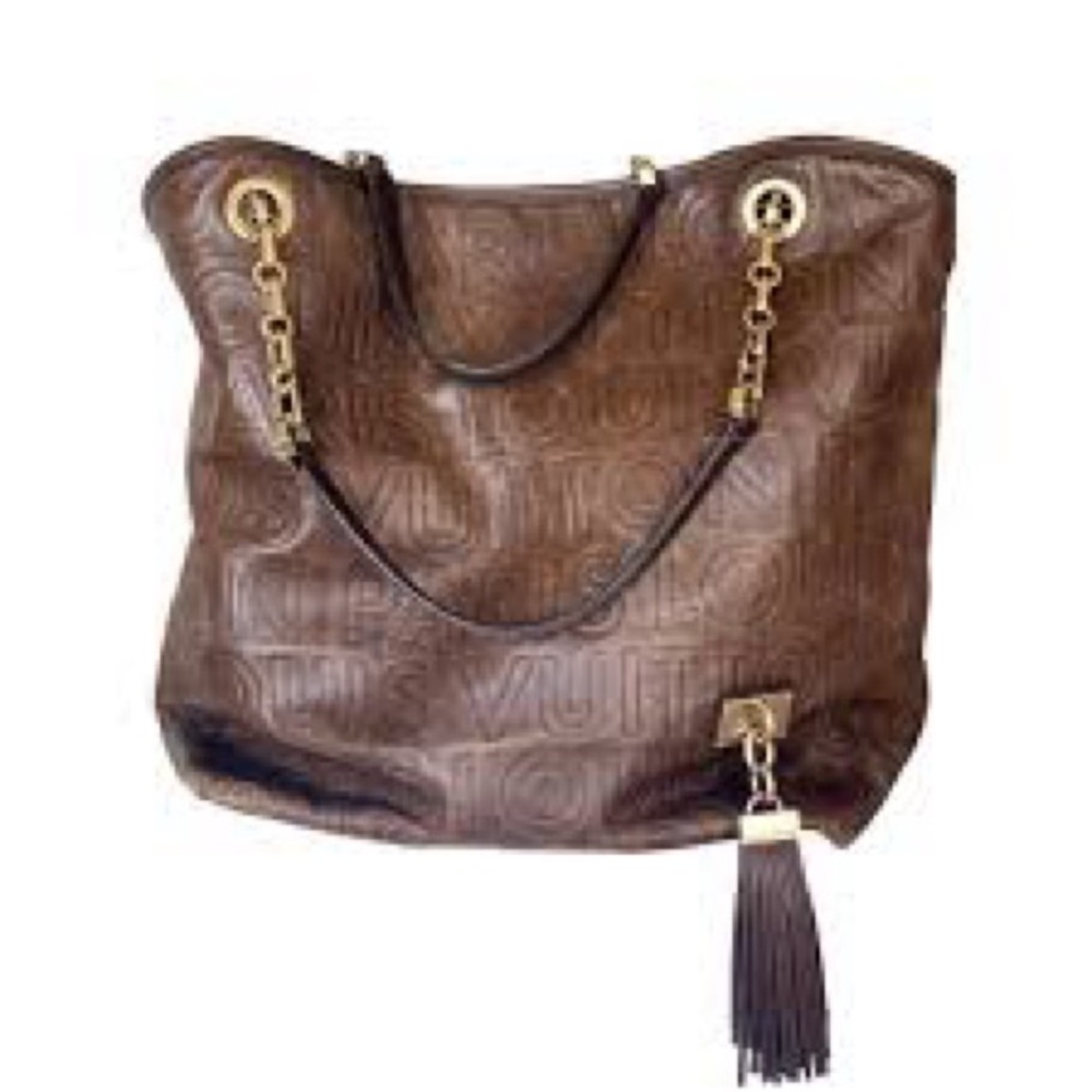 Louis Vuitton Dark Brown Embossed Shoulder Bag - Picture 6 of 10